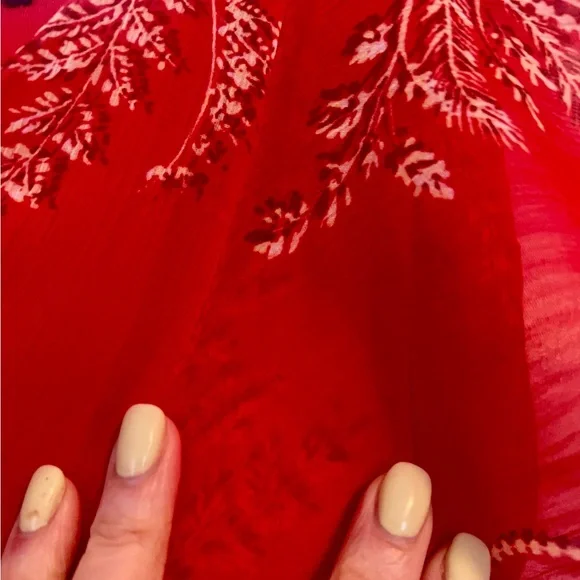 Tommy Hilfiger sleeveless red paisley summer dress size 12. EUC - Picture 5 of 7